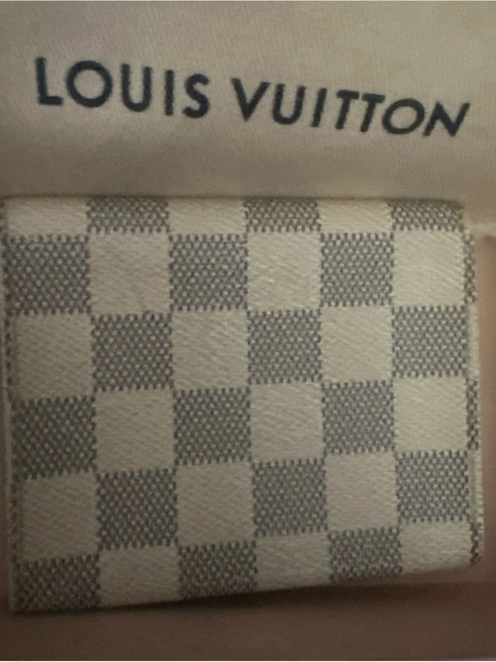 Louis Vuitton Damier Azur Checkered Wallet in Cream and Light Gray